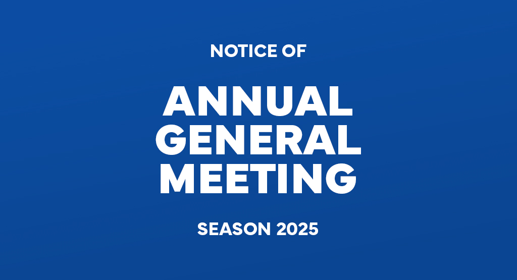 Annual General Meeting Logo on blue background